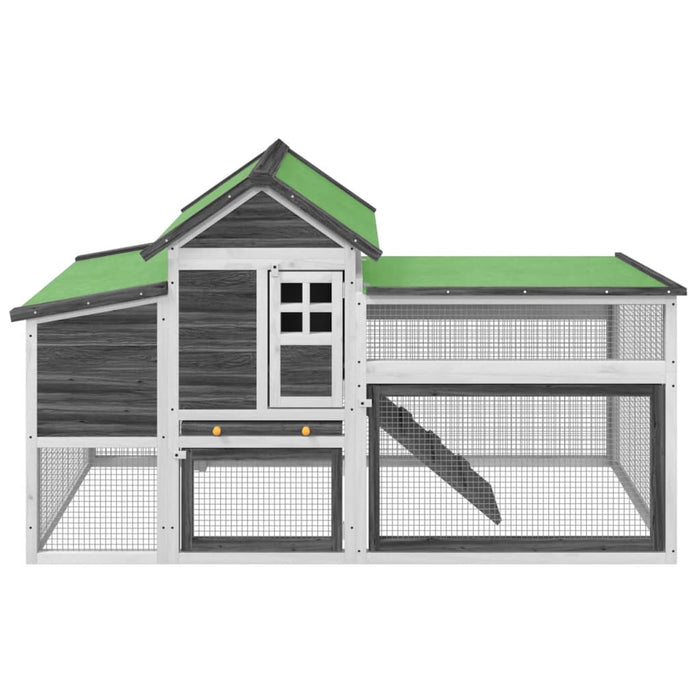 Recinto per pollaio in legno di pino grigio massiccio 1865 x 585 x 113 cm 02_0043897