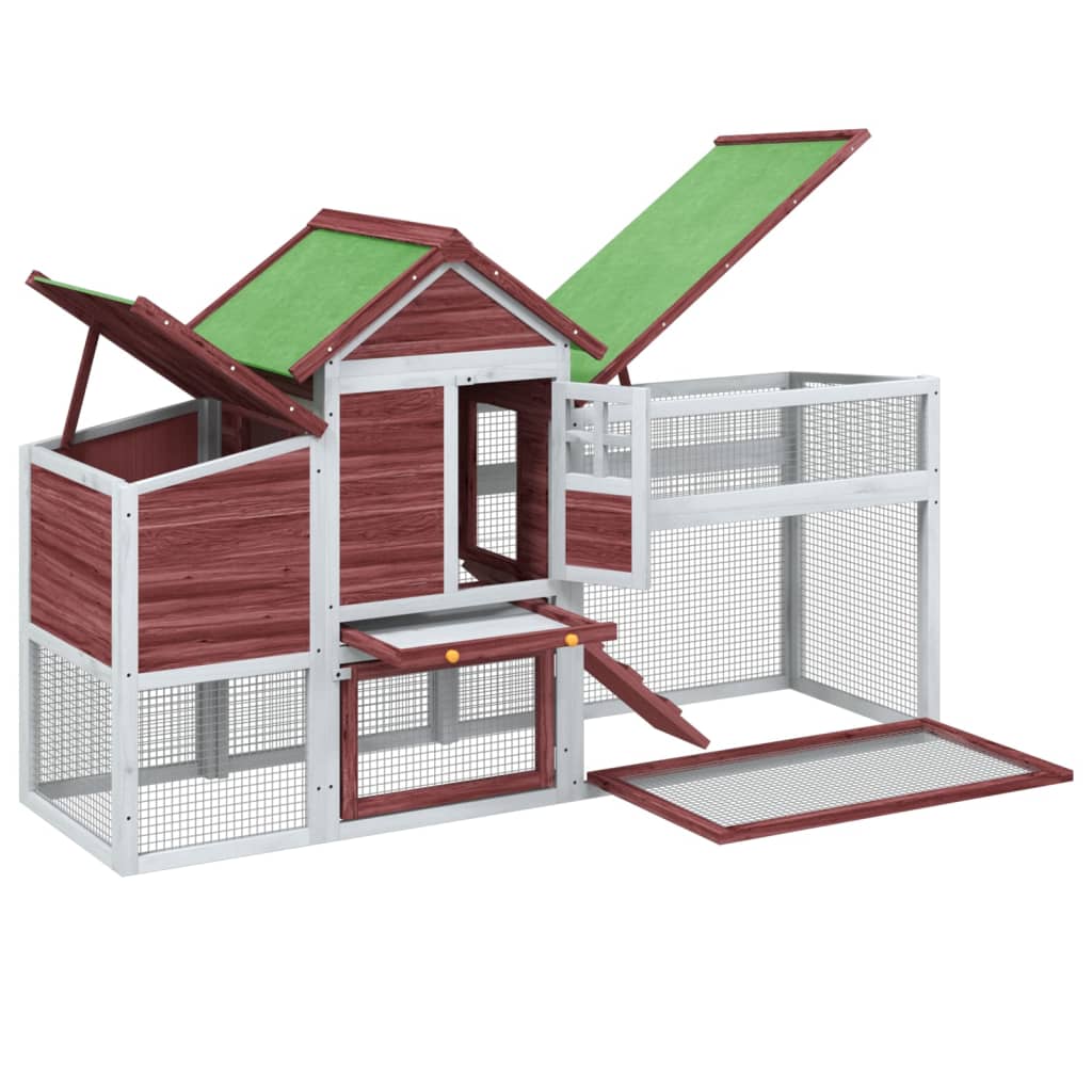 Recinto per pollaio gabbia per galline moka 1865 x 585 x 113 cm legno massello di pino marrone 02_0044019