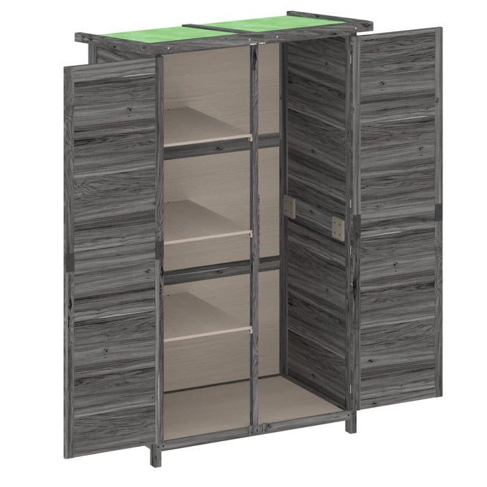Casetta da giardino casetta da esterno capanno per attrezzi robusta 83 x 57 x 140 cm in legno massello di pino grigio 02_0022417
