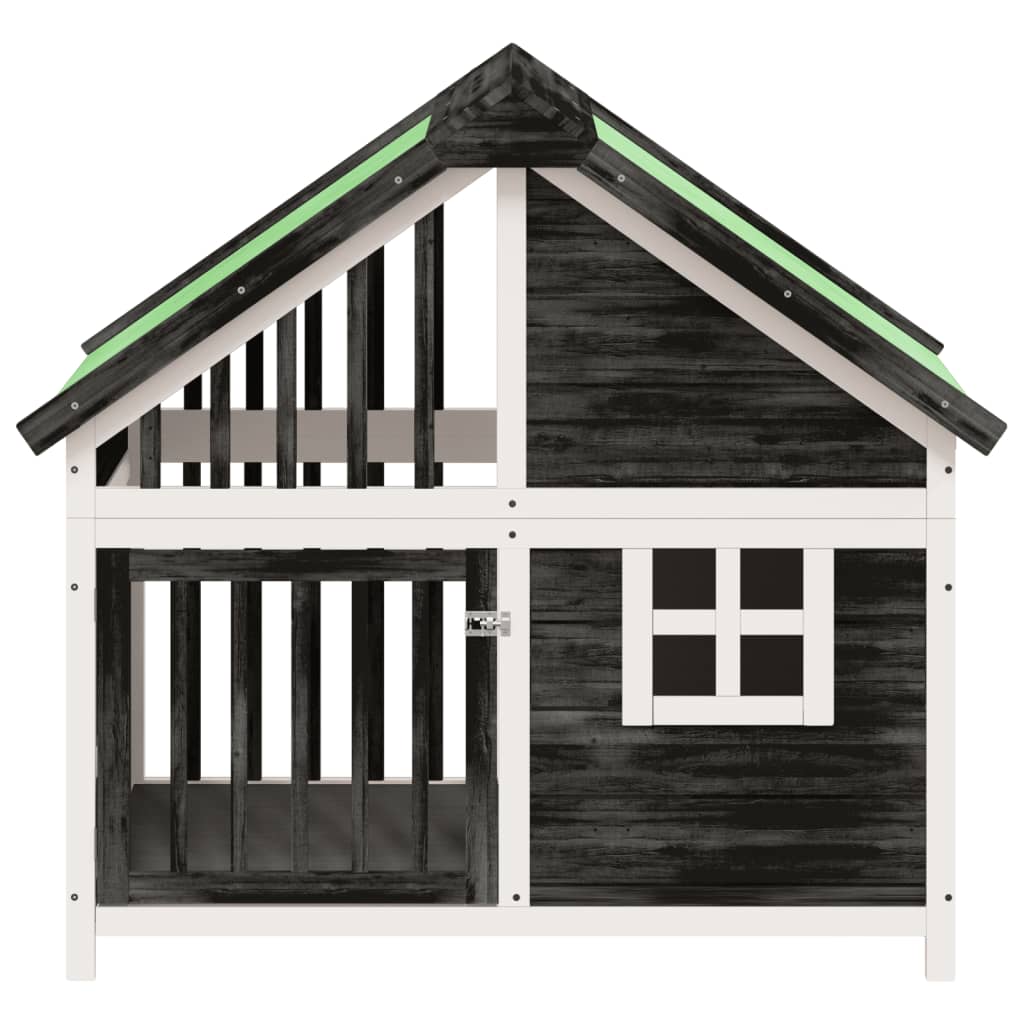 Gabbia per animali da compagnia 96 x 605 x 87 cm in legno massello di pino grigio 02_0041723