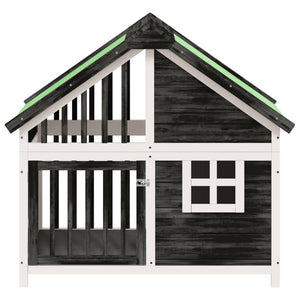 Gabbia per animali da compagnia 96 x 605 x 87 cm in legno massello di pino grigio 02_0041723