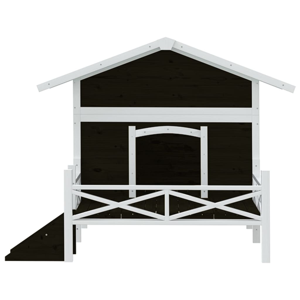 Cuccia per Cani Grigia 159x120x88,5 cm Legno Massello di Pino 172271