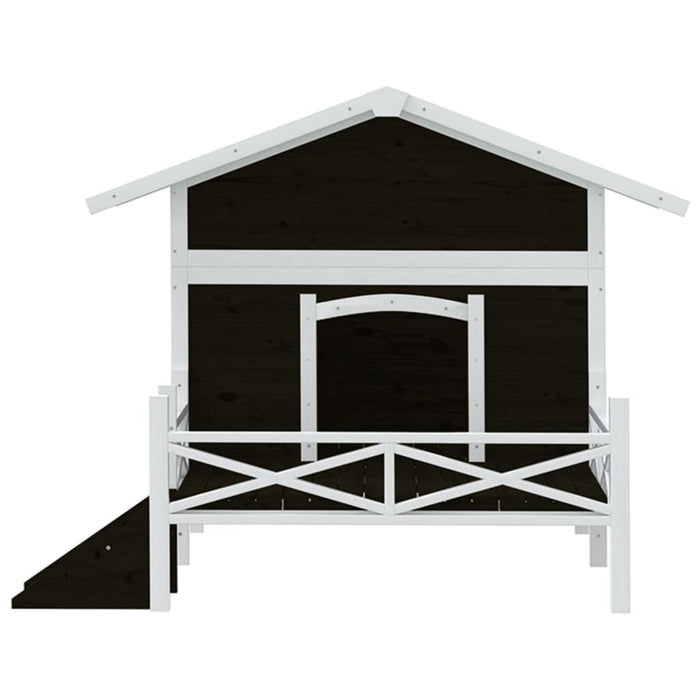 Cuccia per Cani Grigia 159x120x88,5 cm Legno Massello di Pino 172271