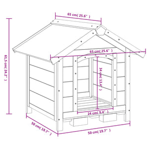 Cuccia per Cani Moka 65x65x61,5 cm in Legno Massello di Pino 172275