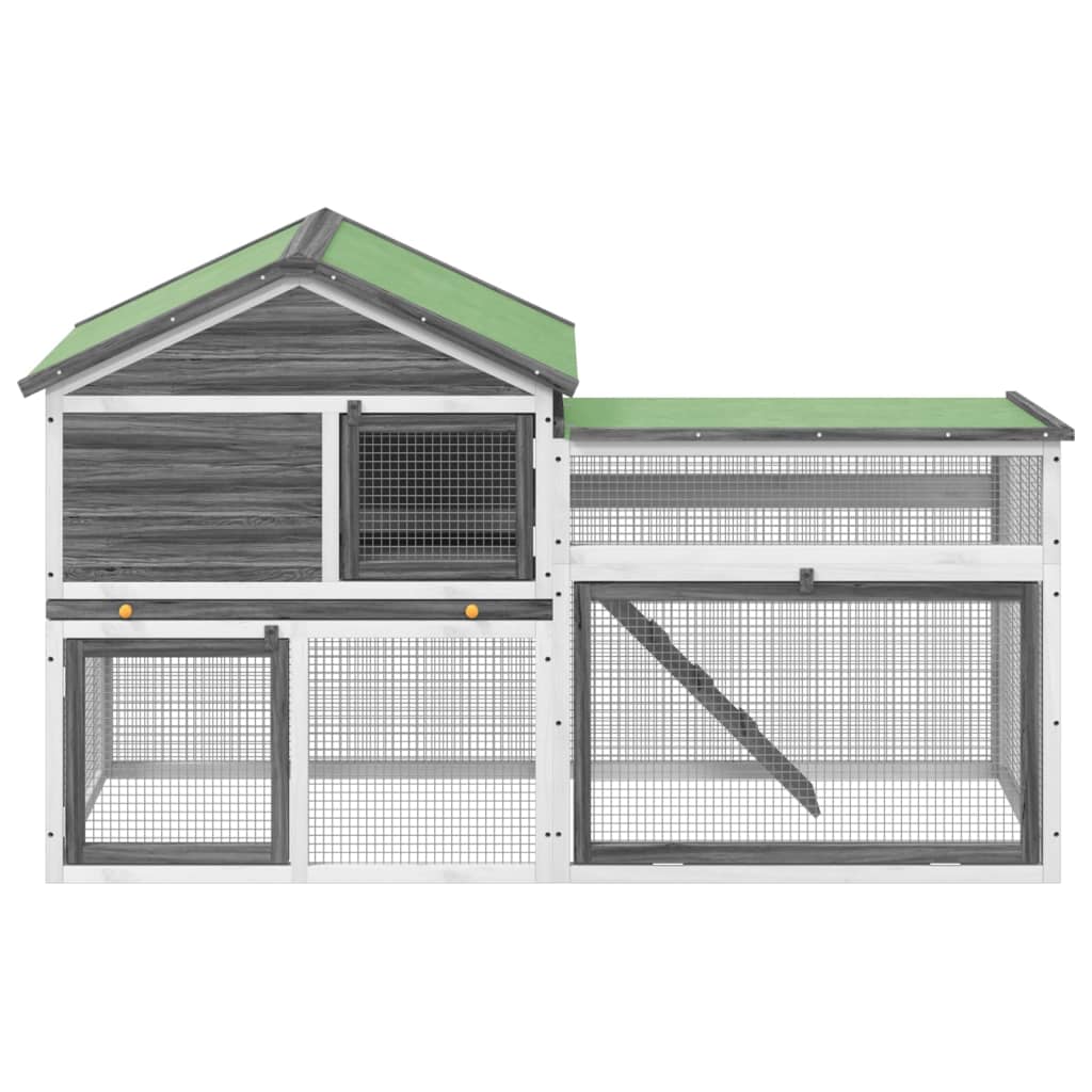 Conigliera Grigia 185,5x60,5x109,5cm in Legno Massello di Pinocod mxl 103814