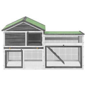 Conigliera Grigia 185,5x60,5x109,5cm in Legno Massello di Pinocod mxl 103814