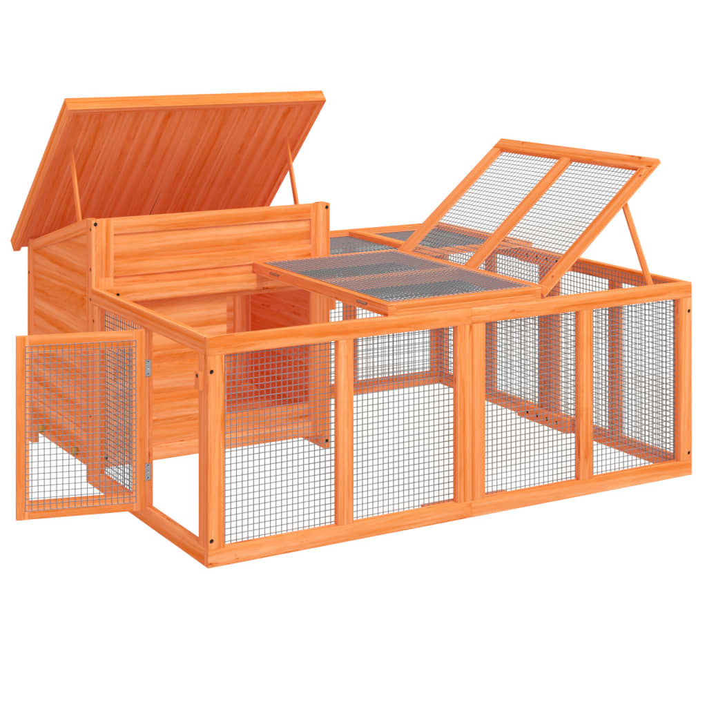 Conigliera 144 x 123 x 675 cm in legno massello di pino marrone 02_0041939