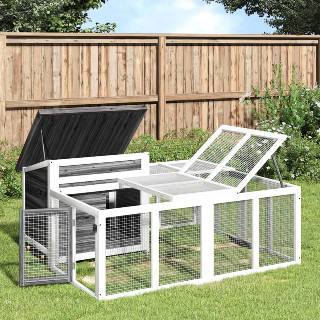 Conigliera Grigia 144x123x67,5 cm in Legno Massello di Pinocod mxl 104925