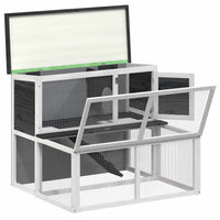 Conigliera Grigia 102x90x84,5 cm in Legno Massello di Pino 172284