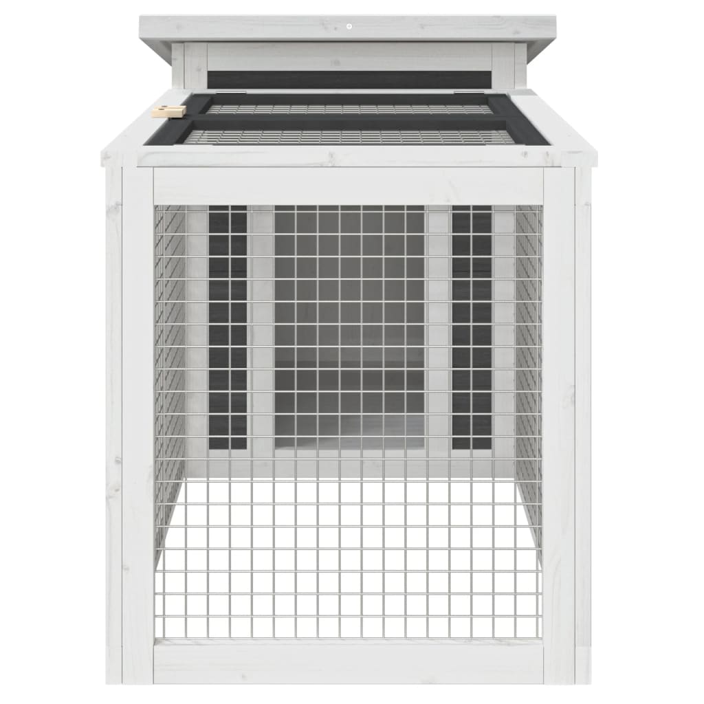 vidaXL Conigliera Grigia 100,5x54x55 cm in Legno Massello di Pino