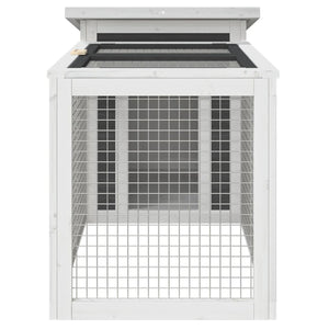 vidaXL Conigliera Grigia 100,5x54x55 cm in Legno Massello di Pino