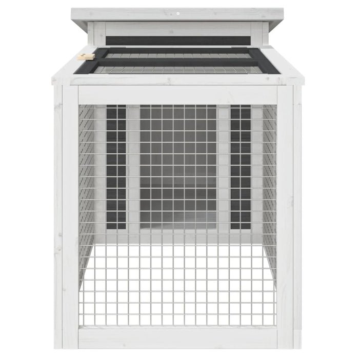 vidaXL Conigliera Grigia 100,5x54x55 cm in Legno Massello di Pino