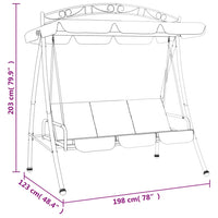 Panca a Dondolo con Baldacchino Verde 198 cm Tessuto e Acciaio 363331