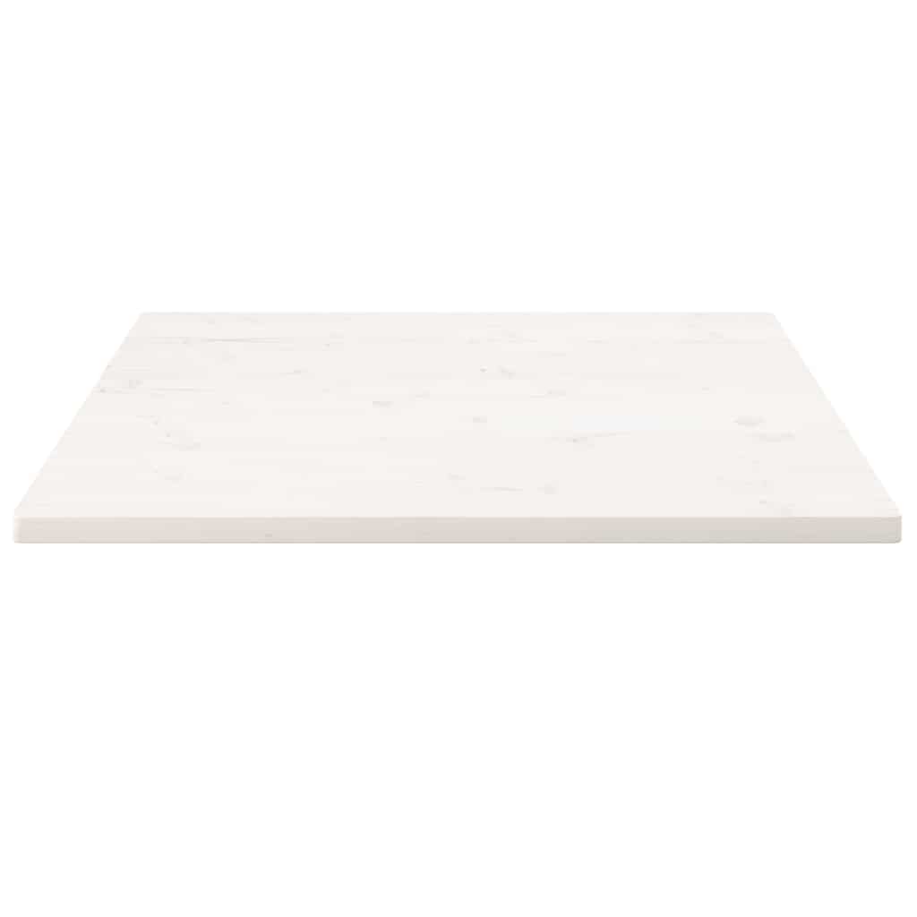Piano Tavolo Bianco 70x70x2,5cm Legno Massello di Pino Quadrato
