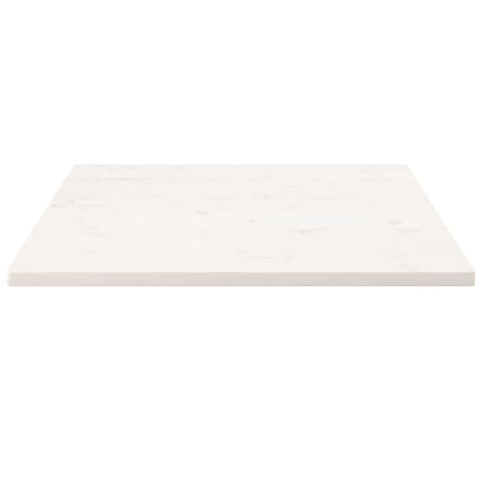 Piano Tavolo Bianco 70x70x2,5cm Legno Massello di Pino Quadrato 824386