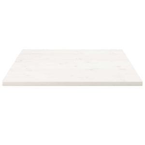 Piano Tavolo Bianco 80x80x2,5cm Legno Massello di Pino Quadrato 824391