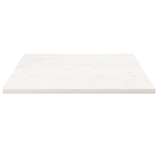 Piano Tavolo Bianco 80x80x2,5cm Legno Massello di Pino Quadrato 824391