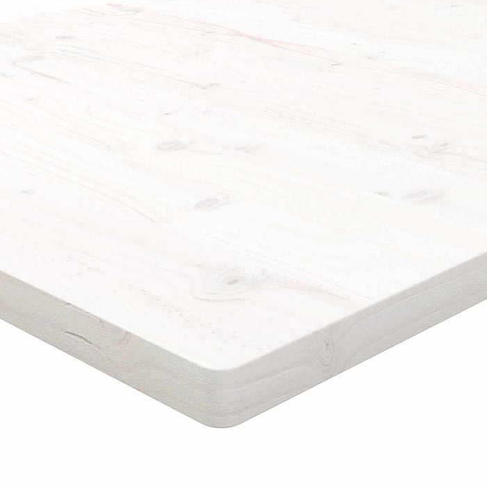 Piano Tavolo Bianco 80x80x2,5cm Legno Massello di Pino Quadrato 824391