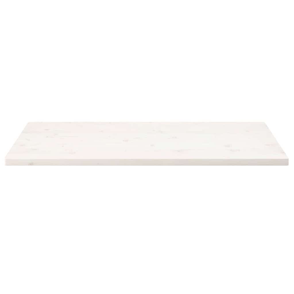 Piano Tavolo Bianco 100x50x2,5 Legno Massello Pino Rettangolare 824406
