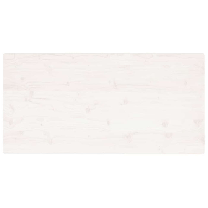 Piano Tavolo Bianco 100x50x2,5 Legno Massello Pino Rettangolare 824406