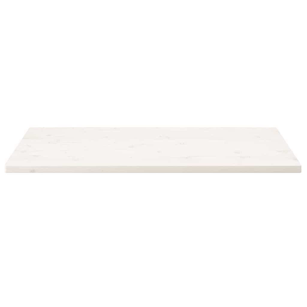 Piano Tavolo Bianco 110x55x2,5 Legno Massello Pino Rettangolare 824411