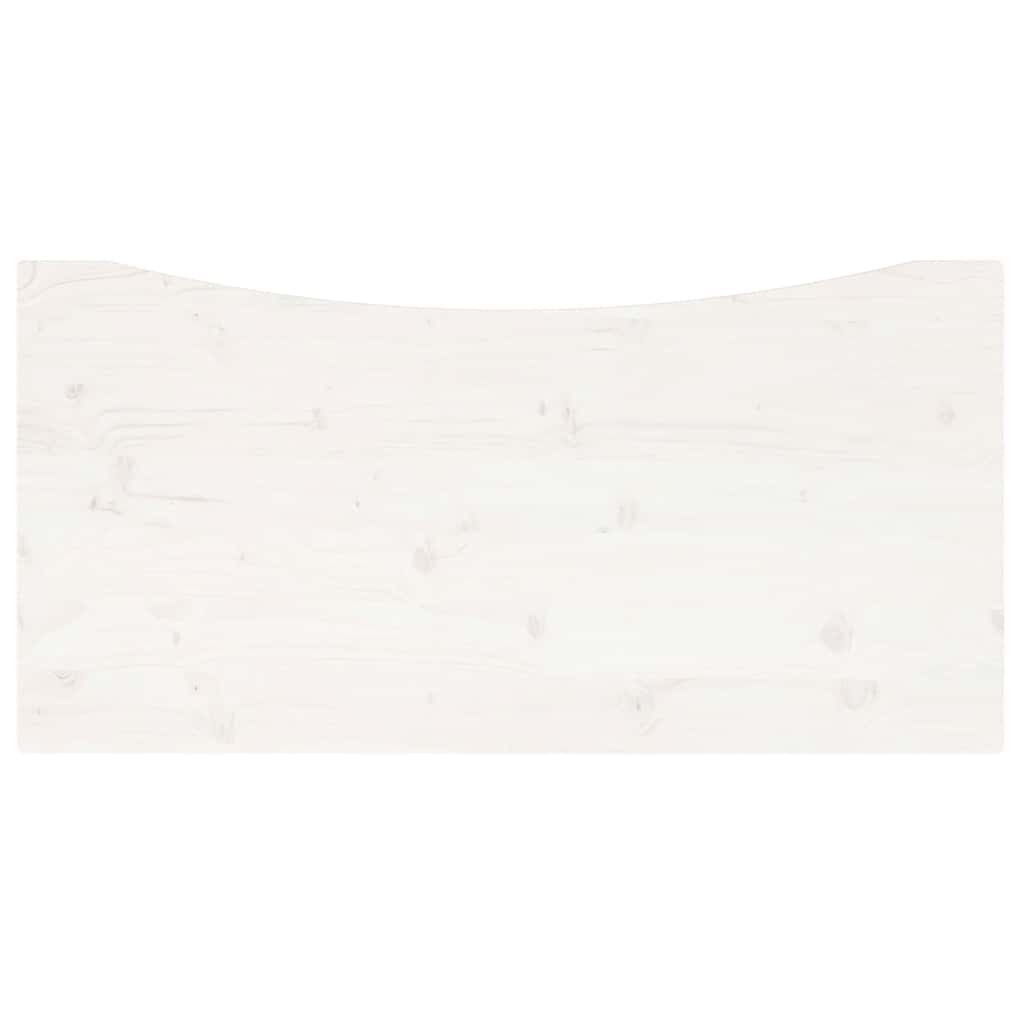 Piano Scrivania Bianco 110x55x2,5 cm in Legno Massello di Pino 824436