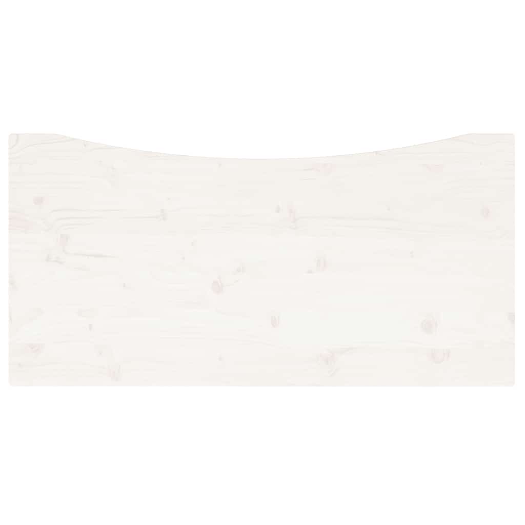 Piano Scrivania Bianco 110x60x2,5 cm in Legno Massello di Pino 824446