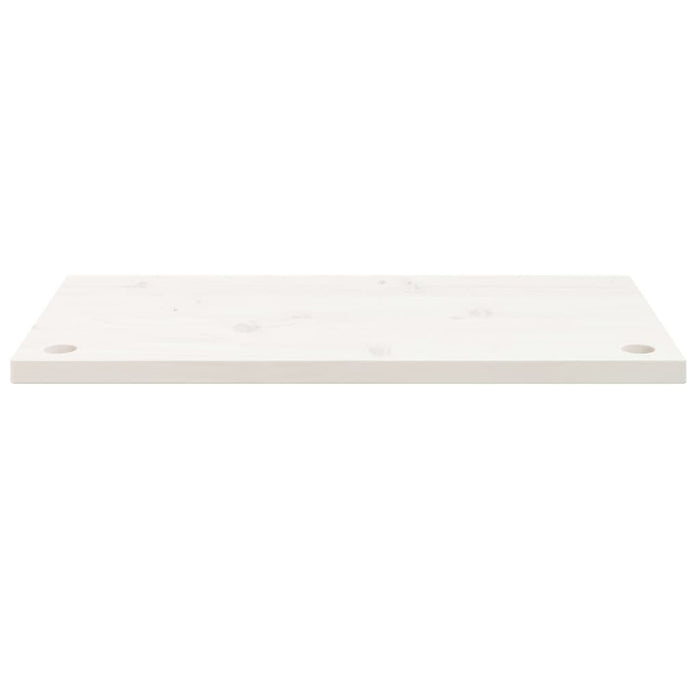 Piano Scrivania Bianco 80x40x2,5 cm in Legno Massello di Pino 824451