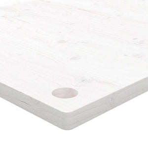 Piano Scrivania Bianco 80x40x2,5 cm in Legno Massello di Pino 824451