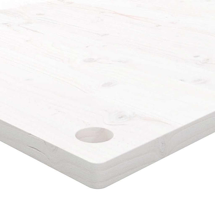 Piano Scrivania Bianco 80x40x2,5 cm in Legno Massello di Pino 824451