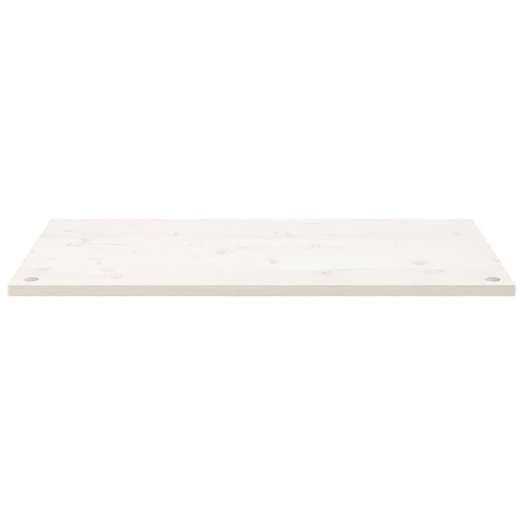 Piano Scrivania Bianco 100x50x2,5 cm in Legno Massello di Pino 824456
