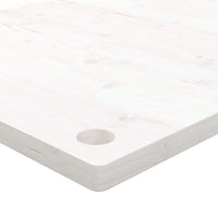 Piano Scrivania Bianco 100x50x2,5 cm in Legno Massello di Pino 824456