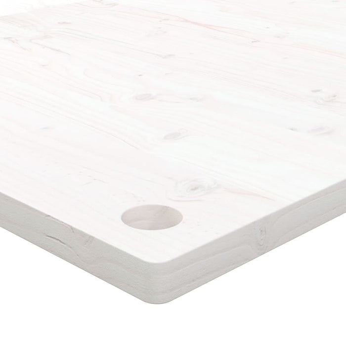 Piano Scrivania Bianco 100x50x2,5 cm in Legno Massello di Pino 824456
