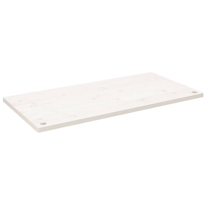 Piano Scrivania Bianco 100x60x2,5 cm in Legno Massello di Pino
