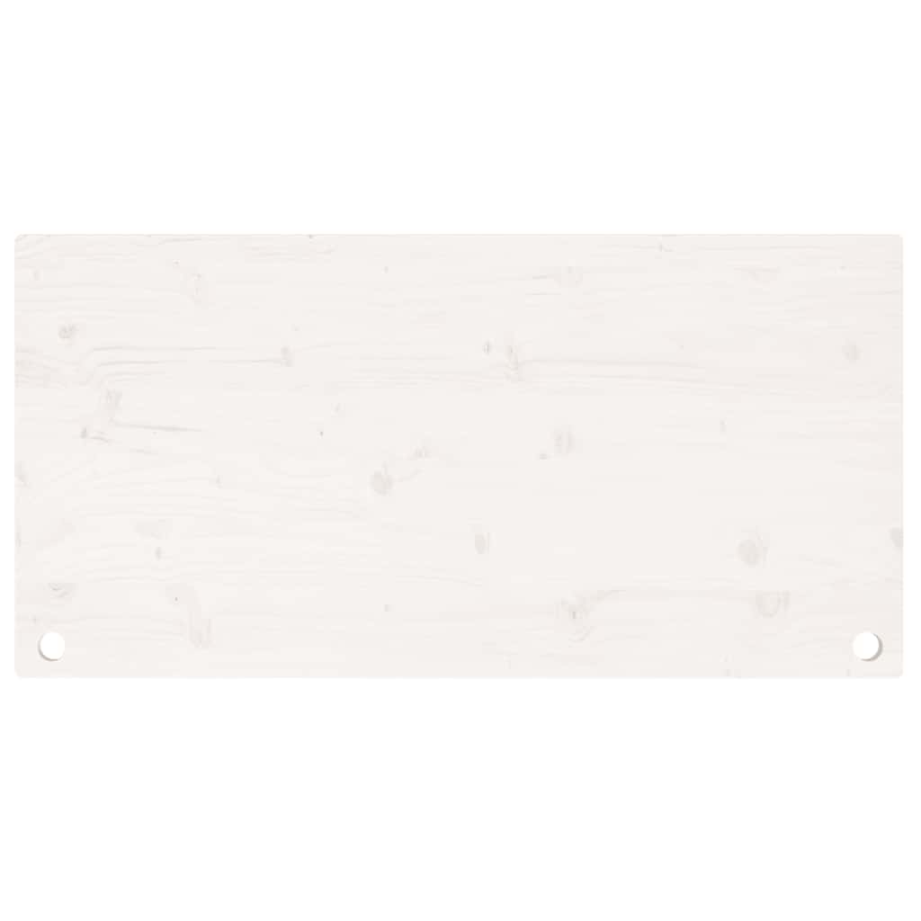 Piano Scrivania Bianco 100x60x2,5 cm in Legno Massello di Pino 824466