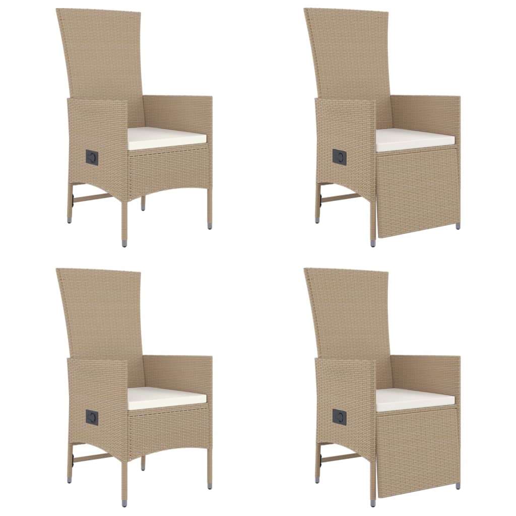 Set da Pranzo da Giardino 5 pz con Cuscini Beige in Polyrattan 3157569