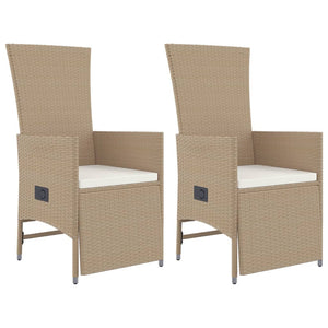 Set da Pranzo da Giardino 3 pz con Cuscini Beige in Polyrattan 3157576