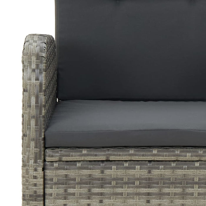 Set da Pranzo da Giardino 5 pz con Cuscini in Polyrattan Grigio 3157583