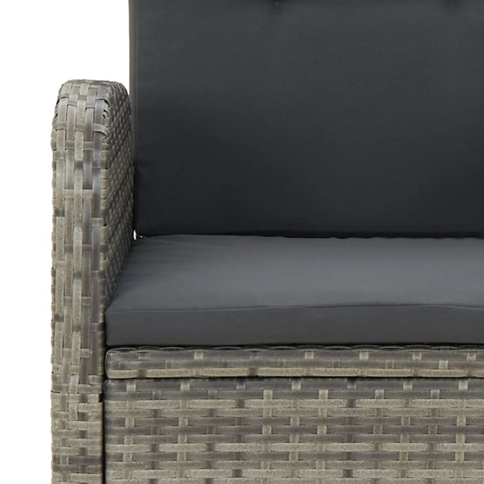 Set da Pranzo da Giardino 9 pz con Cuscini in Polyrattan Grigio 3157589