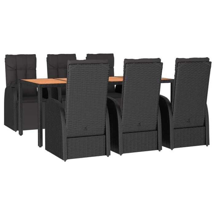 Set da pranzo mobili da giardino mobili da esterno 7 pezzi polyrattan nero e acacia 02_0014372
