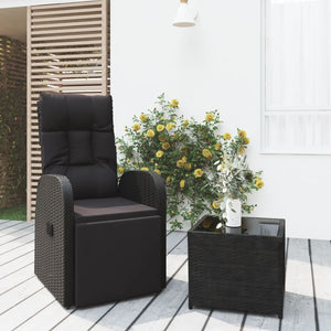 Set Mobili da Giardino 2 pz Nero Polyrattan e Acciaio 3157661