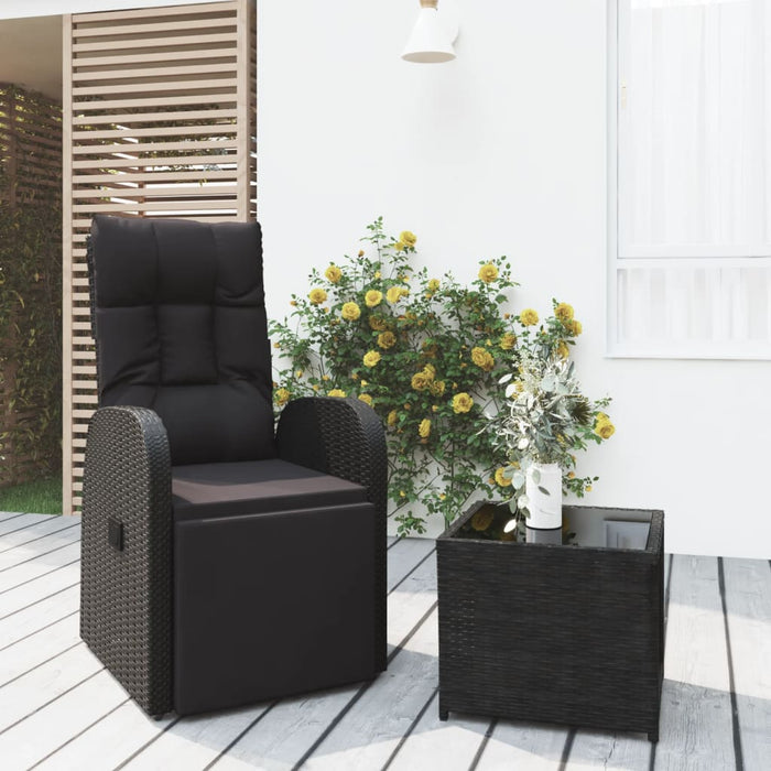 Set Mobili da Giardino 2 pz Nero Polyrattan e Acciaio 3157661