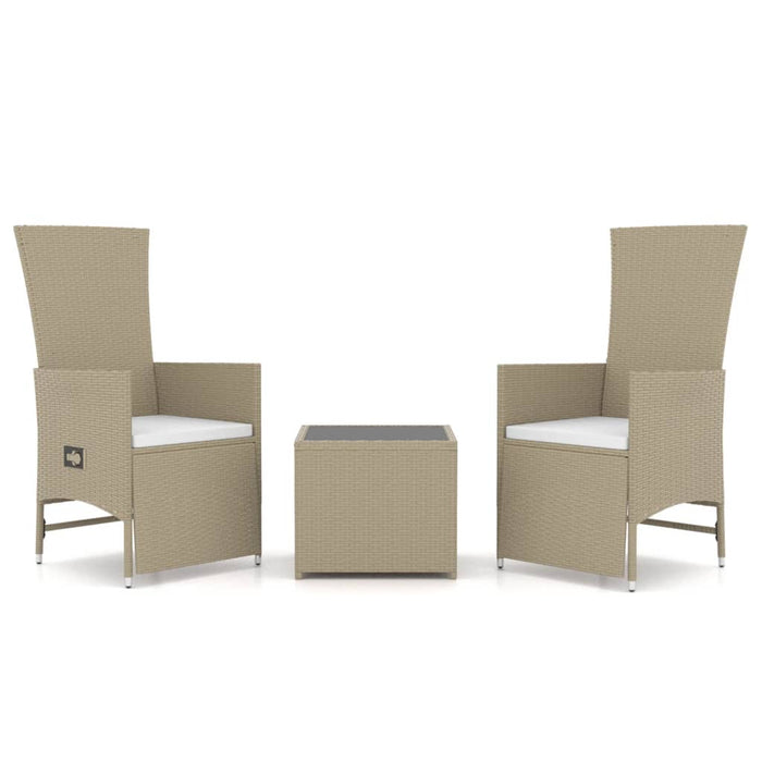 Set Mobili da Giardino 3 pz Beige Polyrattan e Acciaio 3157663