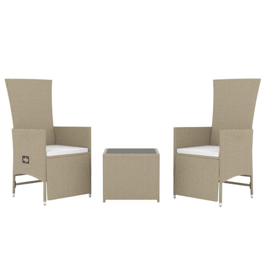 Set Mobili da Giardino 3 pz Beige Polyrattan e Acciaio 3157663