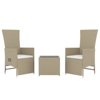 Set Mobili da Giardino 3 pz Beige Polyrattan e Acciaio 3157663