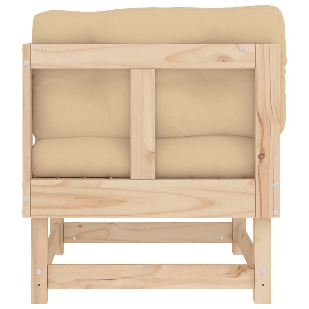 Divano Angolare con Cuscini-Sofa con Cuscini in Legno Massello di Pino