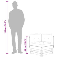 Divano Angolare con Cuscini in Legno Massello di Pino Nero 825426