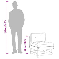 Divano Centrale con Cuscini in Legno Massello di Pino Bianco 825430