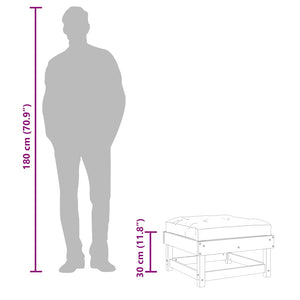 Poggiapiedi da Giardino con Cuscino Legno Massello Pino Grigio 825438