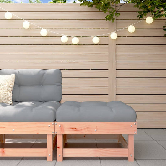 Poggiapiedi da Giardino con Cuscino Legno Massello di Douglas 825441